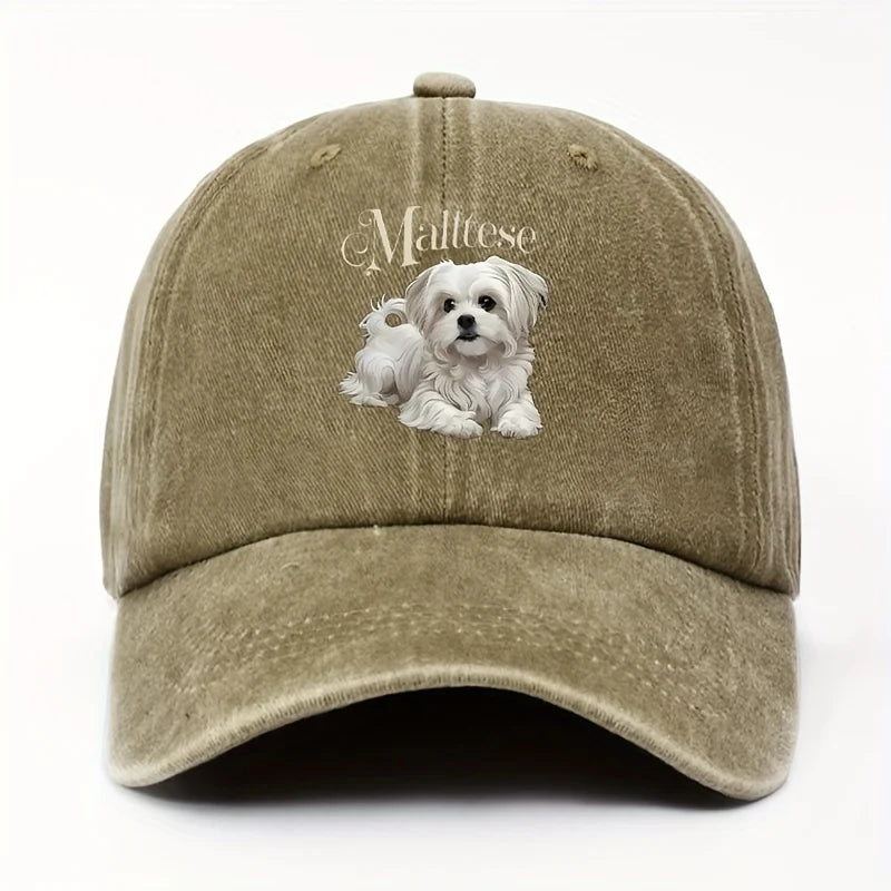 Maltese Dog Baseball Cap – Adjustable Snapback Hat for Dog Lovers