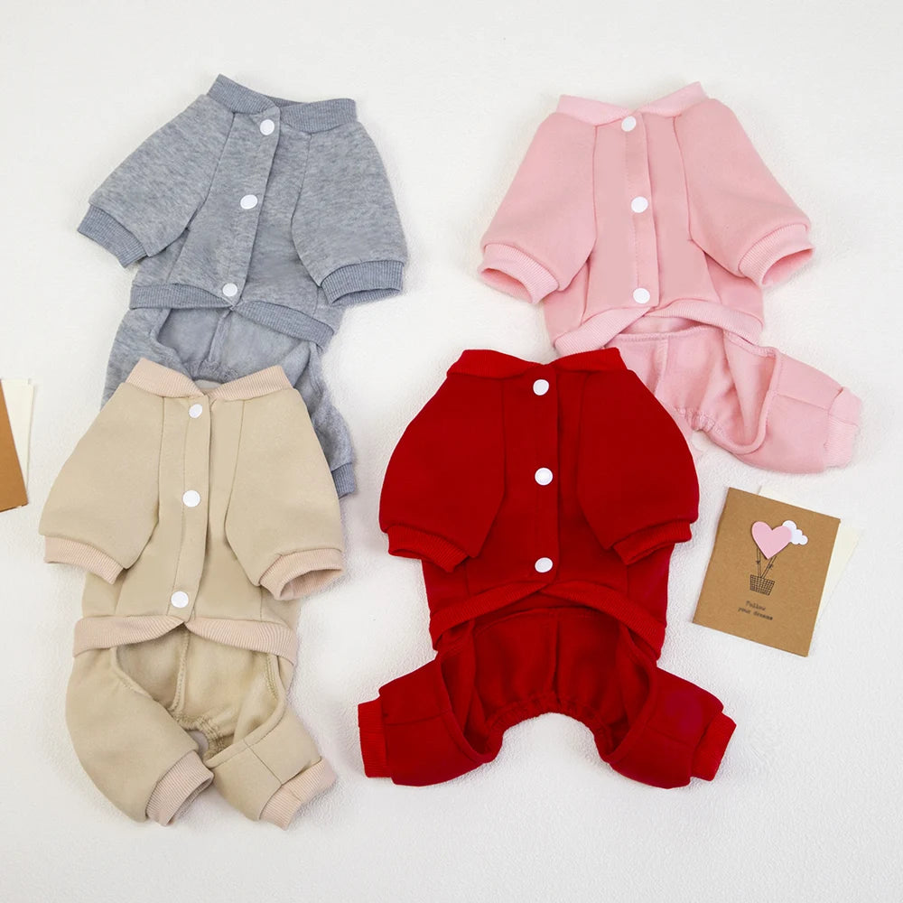 Dog Letter Jumpsuit Sweatshirt – Soft & Warm 4-Leg Pullover for Small & Medium Dogs