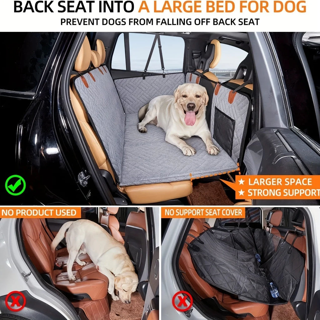 Waterproof Dog Car Seat Cover – Hammock Style, Scratch-Proof & Non-Slip Pet Back Seat Protector