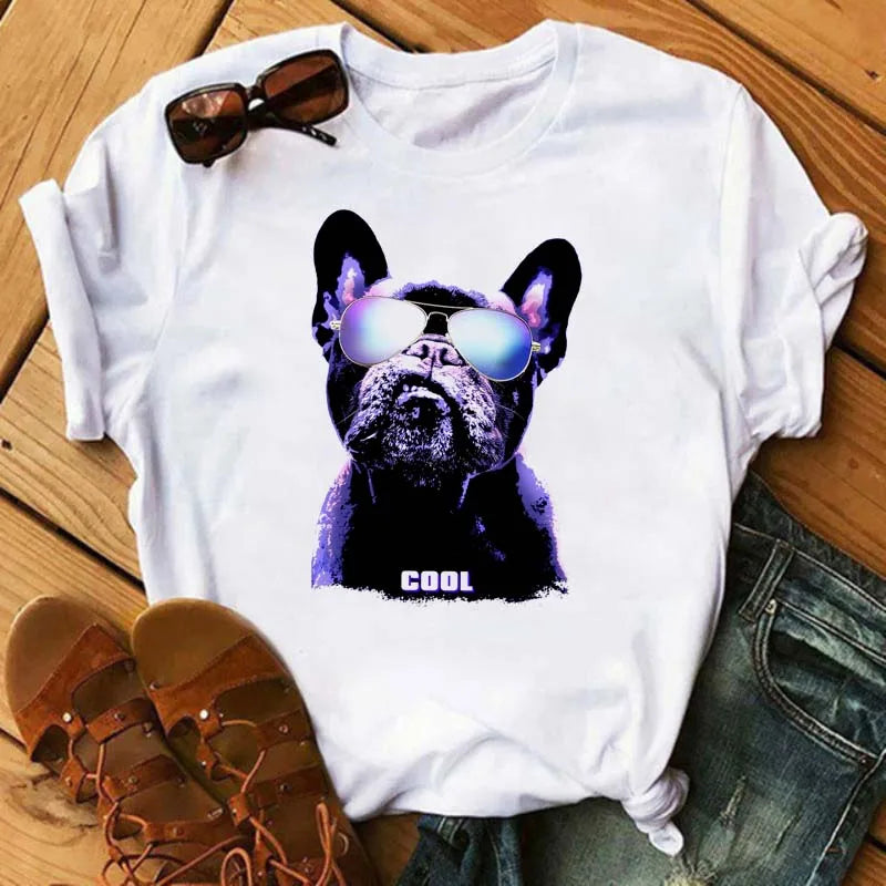 French Bulldog T-Shirt — Harajuku Animal Print Tee for Dog Lovers