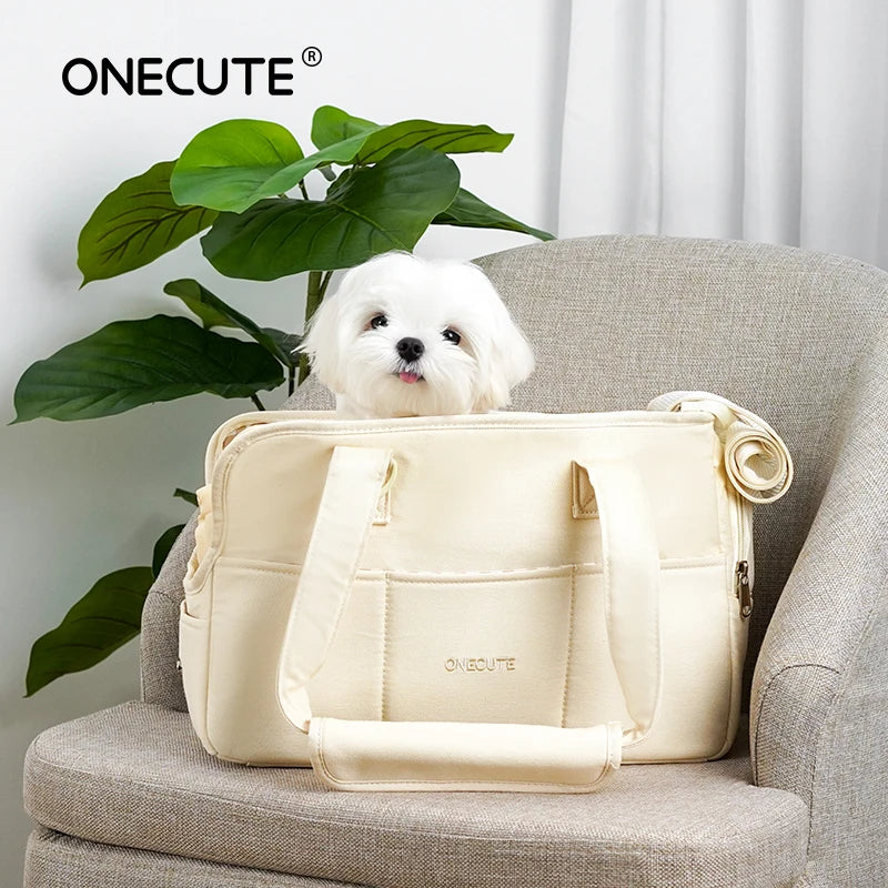 Portable Shoulder Dog Carrier Bag — Cotton Handbag for Small Dogs & Cats