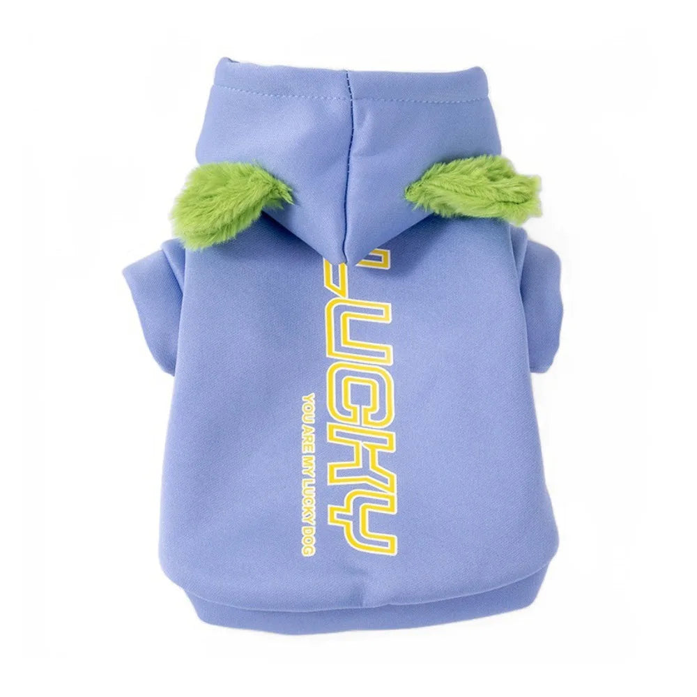 Dog Hoodie Sweatshirt — "COPS" Letter Print with Floppy Ears