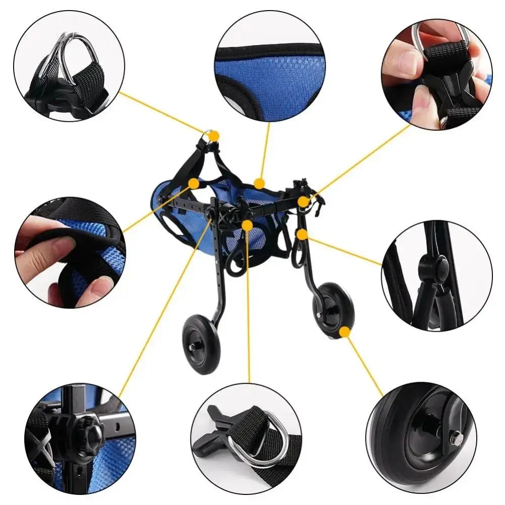 Adjustable Pet Wheelchair – Hind Leg Support Walk Booster for Disabled Dogs & Cats