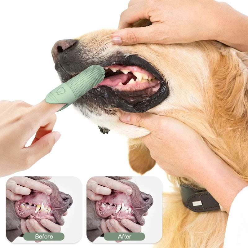 Dog Finger Toothbrush 360° — Food Grade Silicone Dental Care for Dogs & Cats