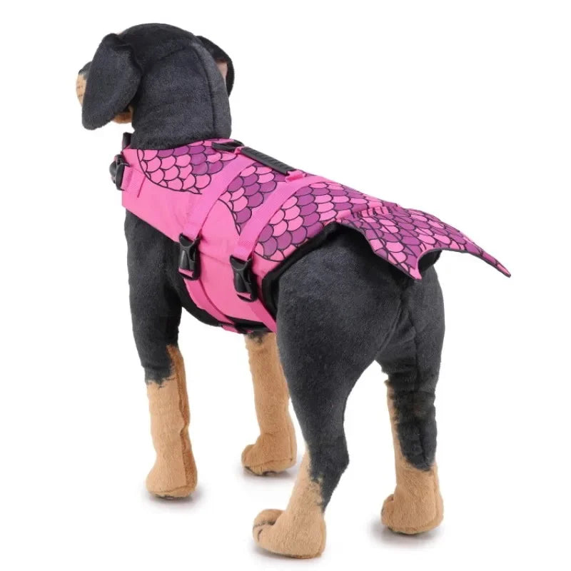 Shark Dog Life Jacket – Buoyancy Swim Vest with Rescue Handle for Dogs
