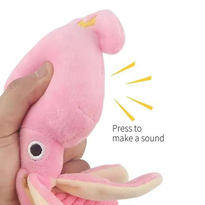 Squeaky Octopus Cotton Rope Dog Toy – Interactive Chew Toy for Teeth Cleaning
