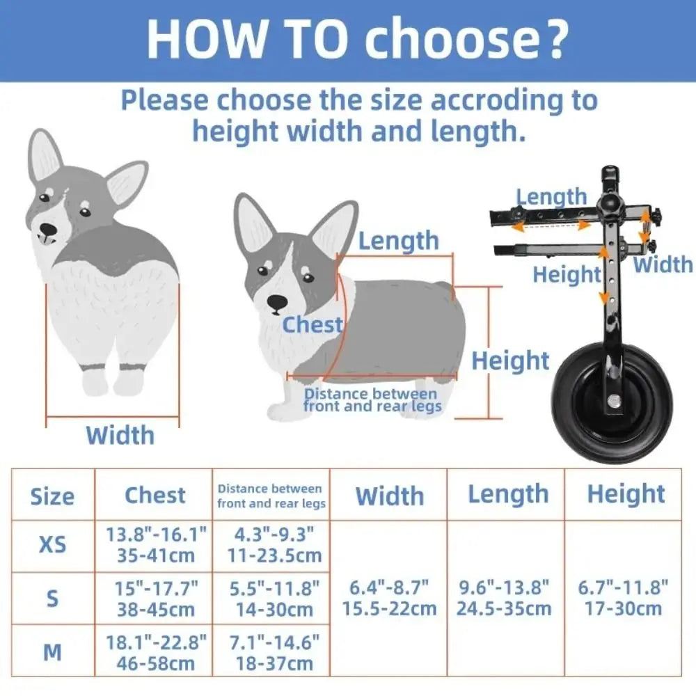 Adjustable Pet Wheelchair – Hind Leg Support Walk Booster for Disabled Dogs & Cats