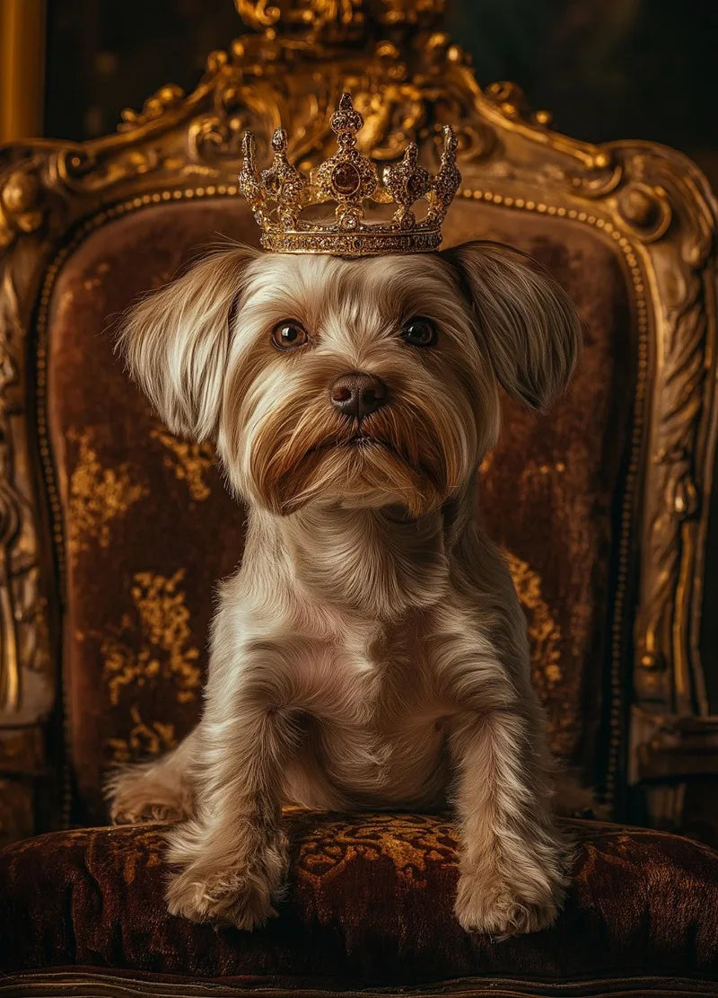 Royal Dog Portrait Canvas Print – Watercolour Wall Art for Dog Lovers