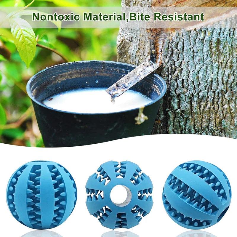 Rubber Treat Ball Dog Toy – Interactive Chew & Dental Cleaning Toy for Dogs