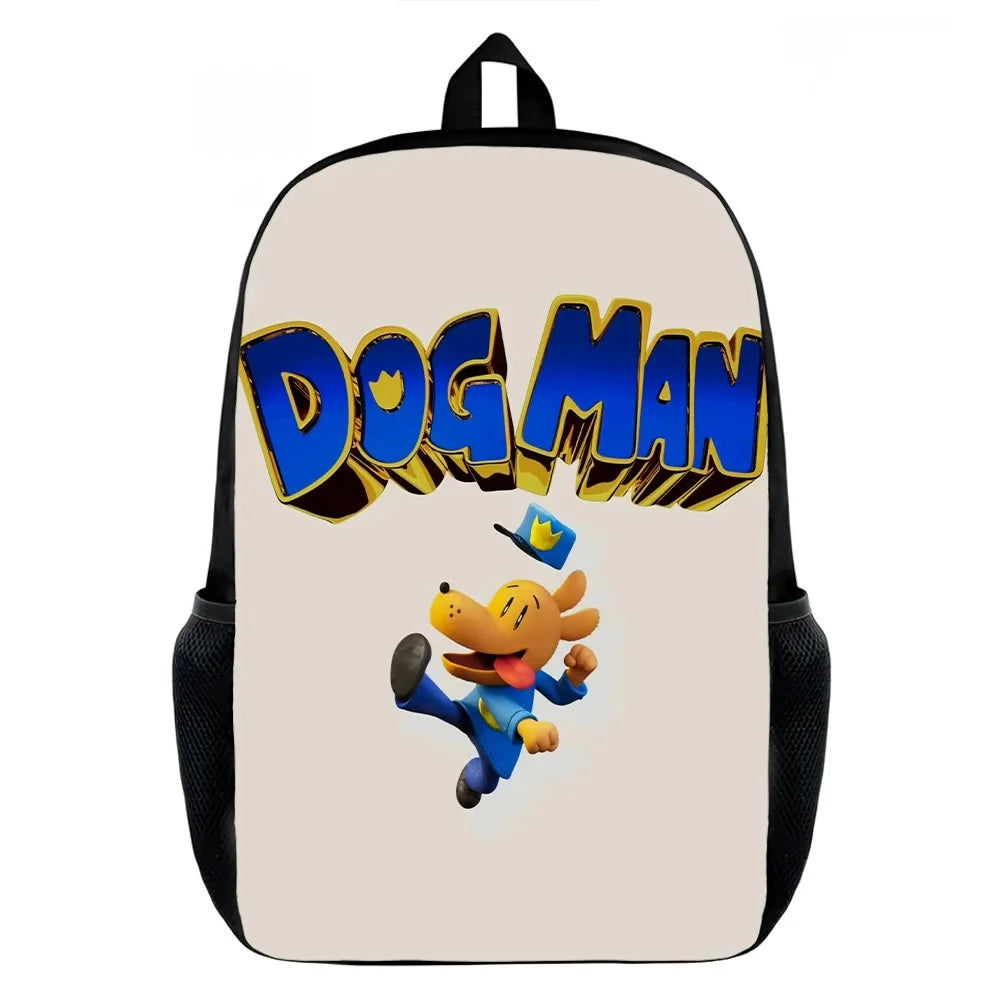 Dog Man Cartoon Backpack — Kids School Bag & Laptop Bag