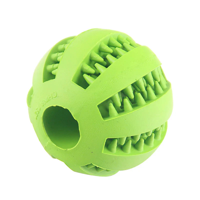 Rubber Treat Ball Dog Toy – Interactive Chew & Dental Cleaning Toy for Dogs