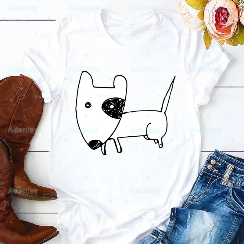 Bull Terrier T-Shirt — Cute Dog Group Graphic Tee for Women (S–XXXL)