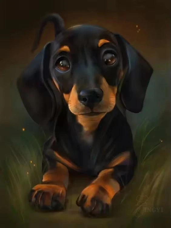 Dachshund 5D Diamond Painting Kit – DIY Dog Art Mosaic Craft for Home Decor
