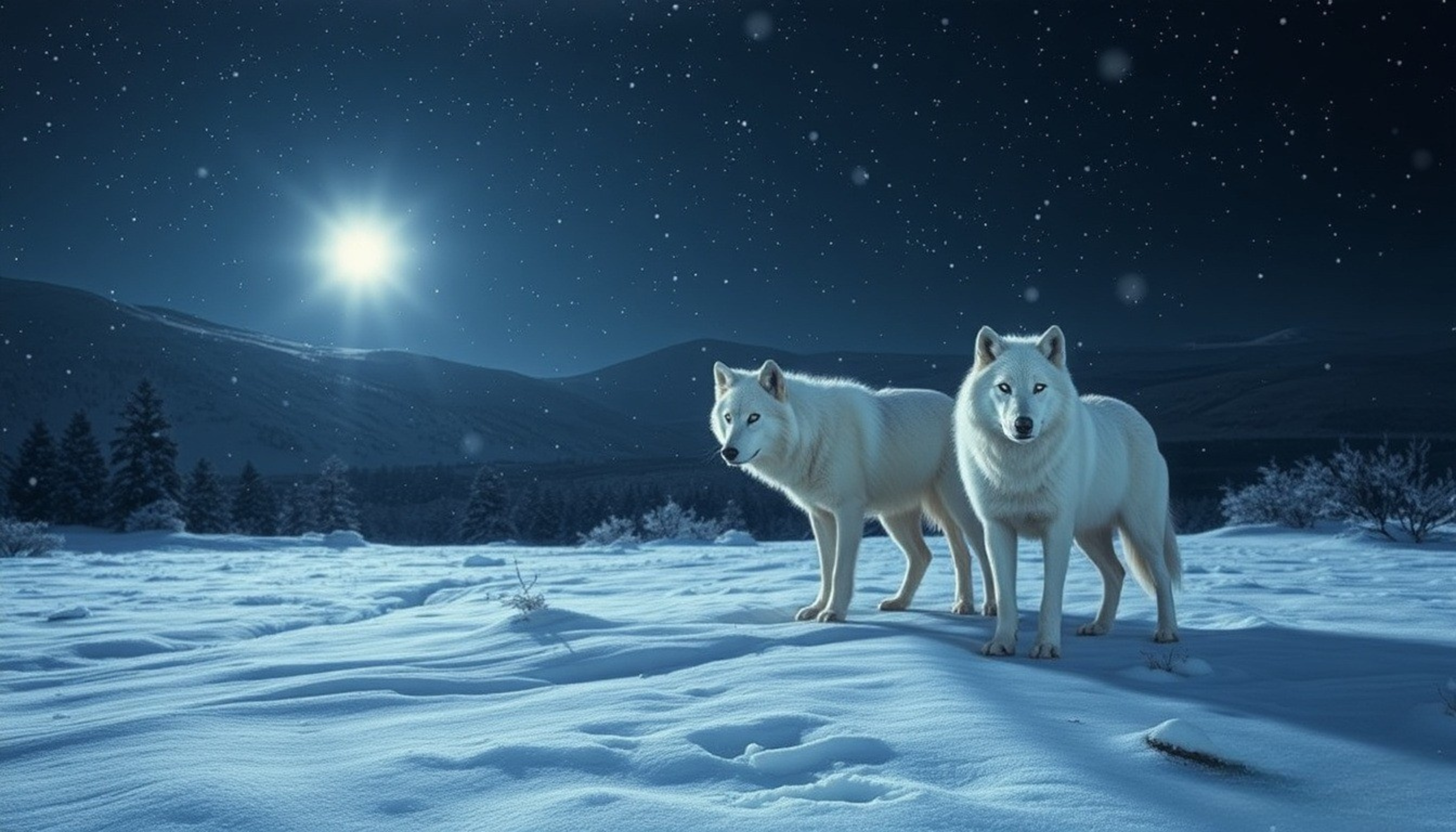 Arctic Wolves Poster – Printable Wall Art, Instant Download Wildlife Print for Modern Home Decor