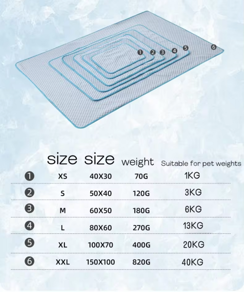 Ice Silk Pet Cooling Mat – Breathable Summer Pad for Dogs & Cats