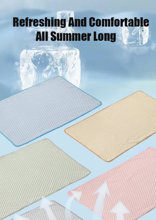 Ice Silk Pet Cooling Mat – Breathable Summer Pad for Dogs & Cats